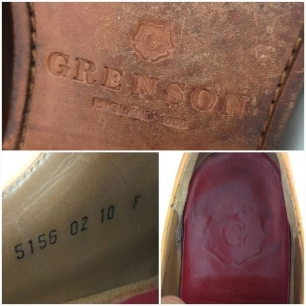 Grenson‎ Tan Brown Leather Wingtip Oxford Dress Shoes- Men's 12